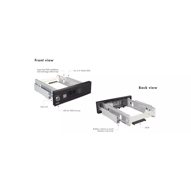 ICY BOX IB-168SK-B 13,3 cm (5,25 Zoll) Trägerplatte Schwarz