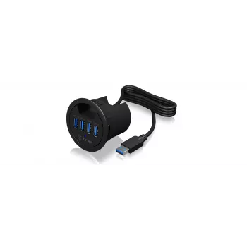 ICY BOX IB-HUB1403 USB 3.2 Gen 1 (3.1 Gen 1) Typ-A 5000 Mbit/s Schwarz