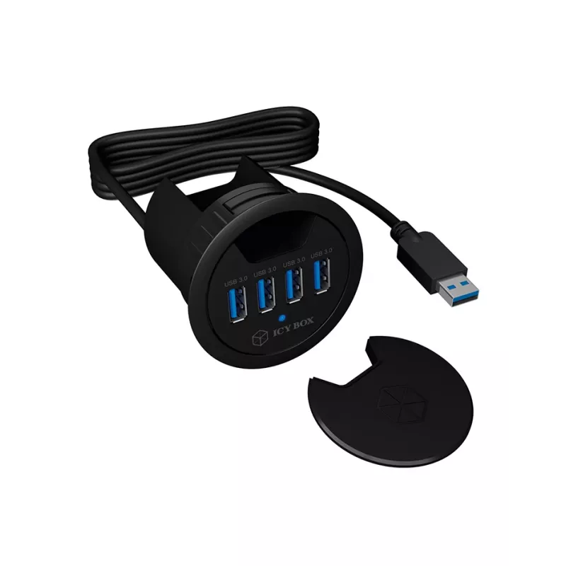 ICY BOX IB-HUB1403 USB 3.2 Gen 1 (3.1 Gen 1) Typ-A 5000 Mbit/s Schwarz