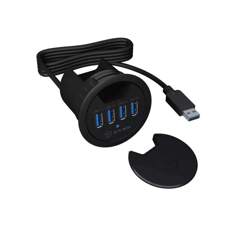 ICY BOX IB-HUB1403 USB 3.2 Gen 1 (3.1 Gen 1) Typ-A 5000 Mbit/s Schwarz