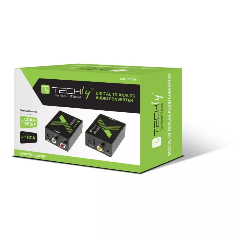 Techly Audio-Konverter SPDIF Digital zu Analog IDATA SPDIF-3