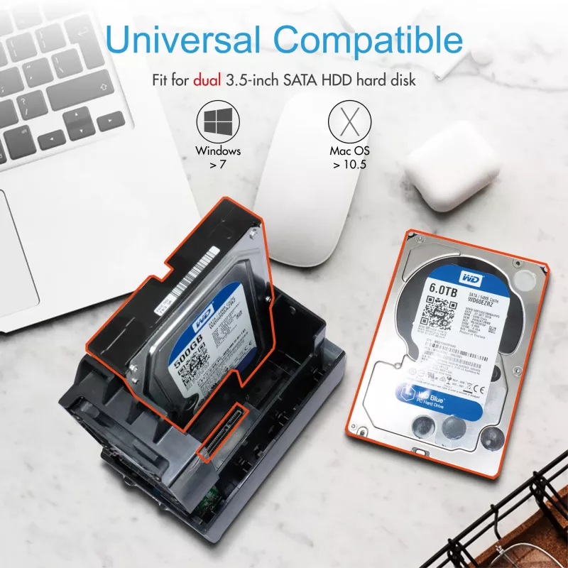 ICY BOX IB-RD3621U3 HDD/SSD-Gehäuse Schwarz 3,5 Zoll