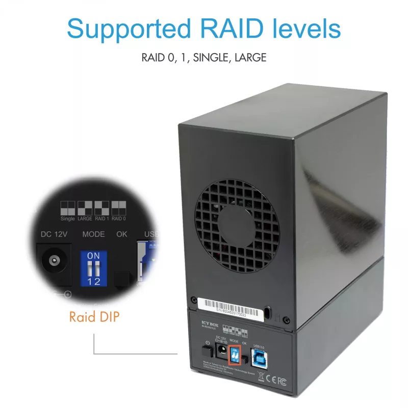 ICY BOX IB-RD3621U3 HDD/SSD-Gehäuse Schwarz 3,5 Zoll