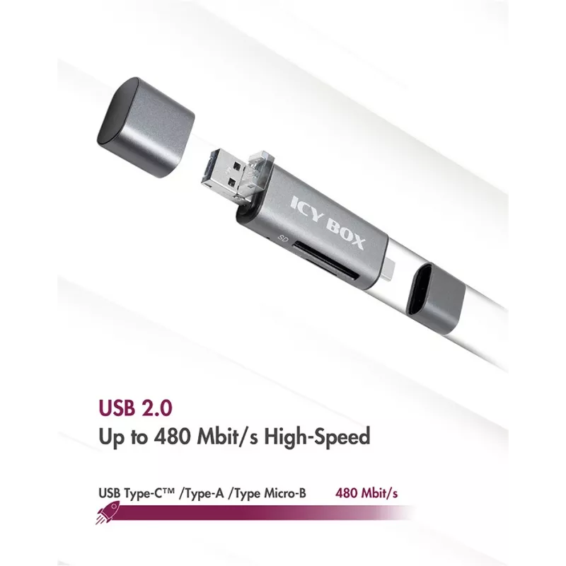 ICY BOX IB-CR200-C Kartenleser USB 2.0 Schwarz