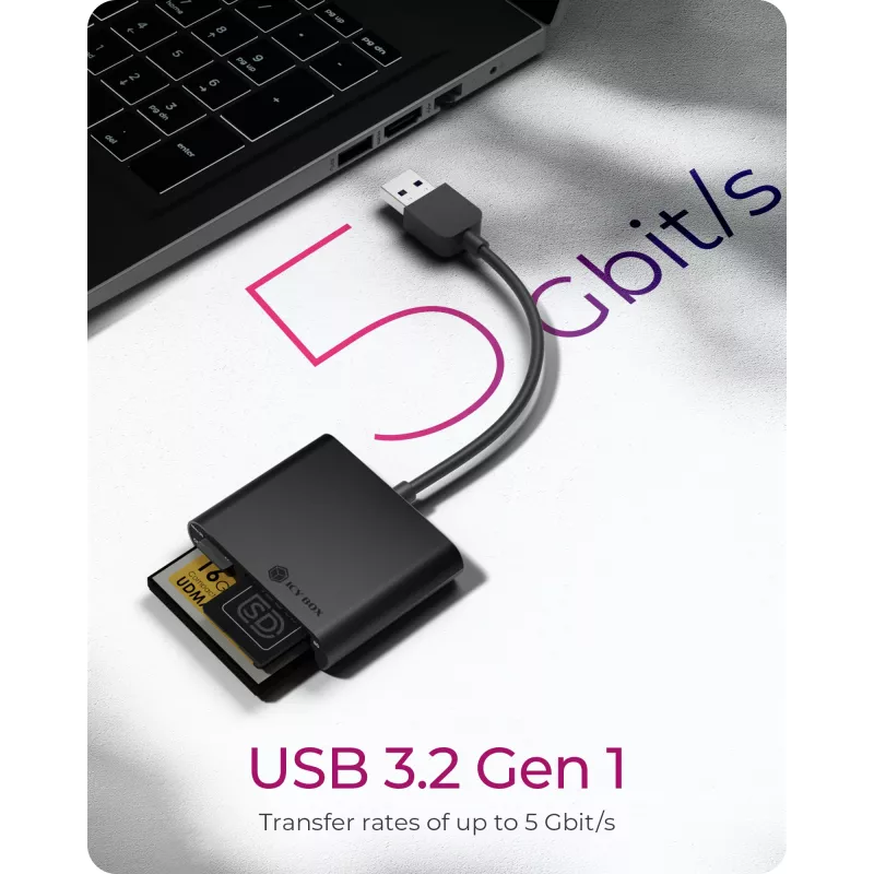 ICY BOX IB-CR301-U3 Kartenleser USB 3.2 Gen 1 (3.1 Gen 1) Schwarz