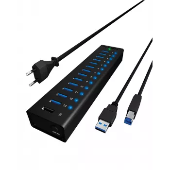 ICY BOX IB-AC6113 USB 3.2 Gen 1 (3.1 Gen 1) Type-B 5000 Mbit/s Schwarz