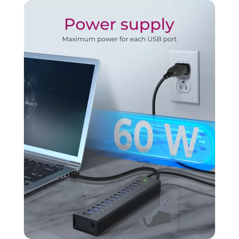 ICY BOX IB-AC6113 USB 3.2 Gen 1 (3.1 Gen 1) Type-B 5000 Mbit/s Schwarz