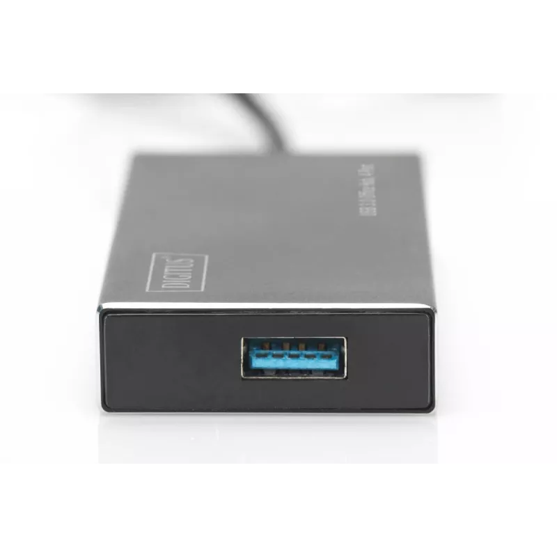 DIGITUS USB 3.0 Hub, 4-fach inkl. 5V/2A Netzteil Aluminiumgehäuse