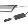 DIGITUS USB 3.0 Hub, 4-fach inkl. 5V/2A Netzteil Aluminiumgehäuse