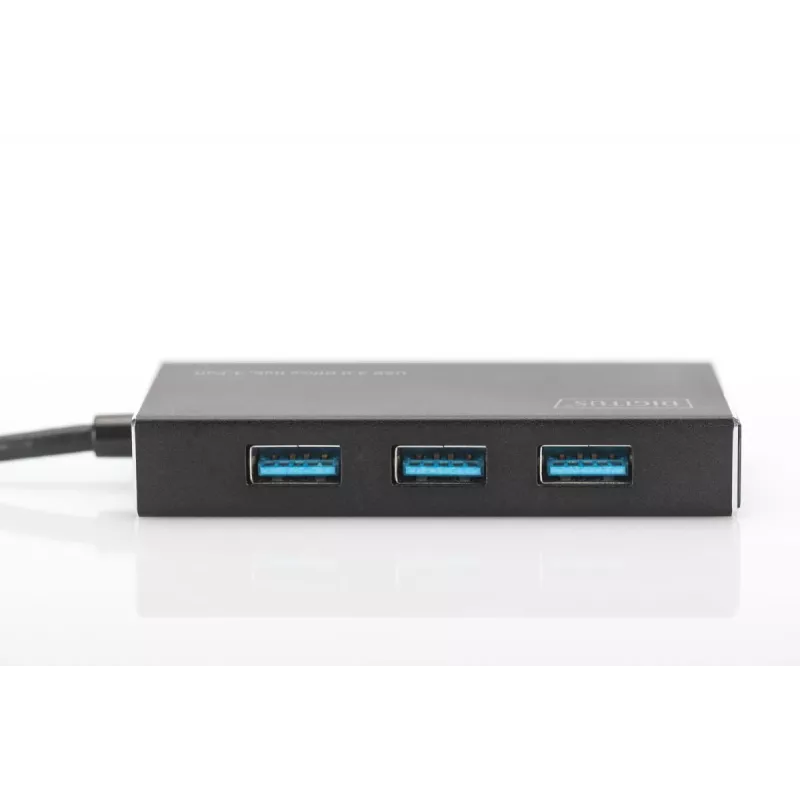 DIGITUS USB 3.0 Hub, 4-fach inkl. 5V/2A Netzteil Aluminiumgehäuse