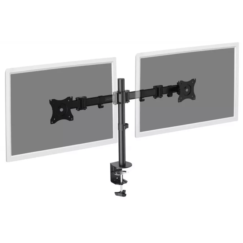 DIGITUS Dual-Monitor-Ständer mit Klemme für Monitore bis 70 cm (27 Zoll) (DA-90349)