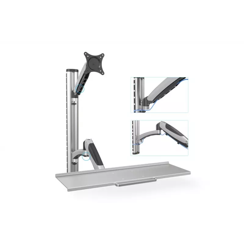 DIGITUS Flexible Wandhalterung für Arbeitsplätze für Monitor+Tastatur (DA-90354)