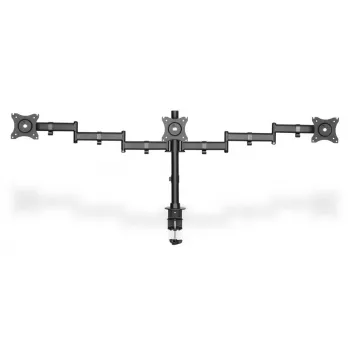 DIGITUS Triple Monitor Desk clamp mount, Schwarz 90degree Swivel,45degree Tilt,rotate 360degree,15-27in TFT, max load 3x8Kg,VESA max100x100