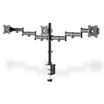 DIGITUS Triple Monitor Desk clamp mount, Schwarz 90degree Swivel,45degree Tilt,rotate 360degree,15-27in TFT, max load 3x8Kg,VESA max100x100