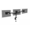 DIGITUS Triple Monitor Desk clamp mount, Schwarz 90degree Swivel,45degree Tilt,rotate 360degree,15-27in TFT, max load 3x8Kg,VESA max100x100