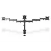 DIGITUS Triple Monitor Desk clamp mount, Schwarz 90degree Swivel,45degree Tilt,rotate 360degree,15-27in TFT, max load 3x8Kg,VESA max100x100