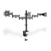 DIGITUS Triple Monitor Desk clamp mount, Schwarz 90degree Swivel,45degree Tilt,rotate 360degree,15-27in TFT, max load 3x8Kg,VESA max100x100