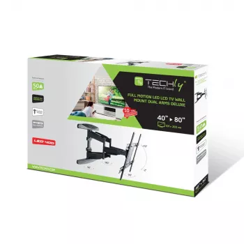 Techly 40-80 Ultra schlank Full Motion LCD TV Wandhalterung Schwarz” ICA-PLB 172L