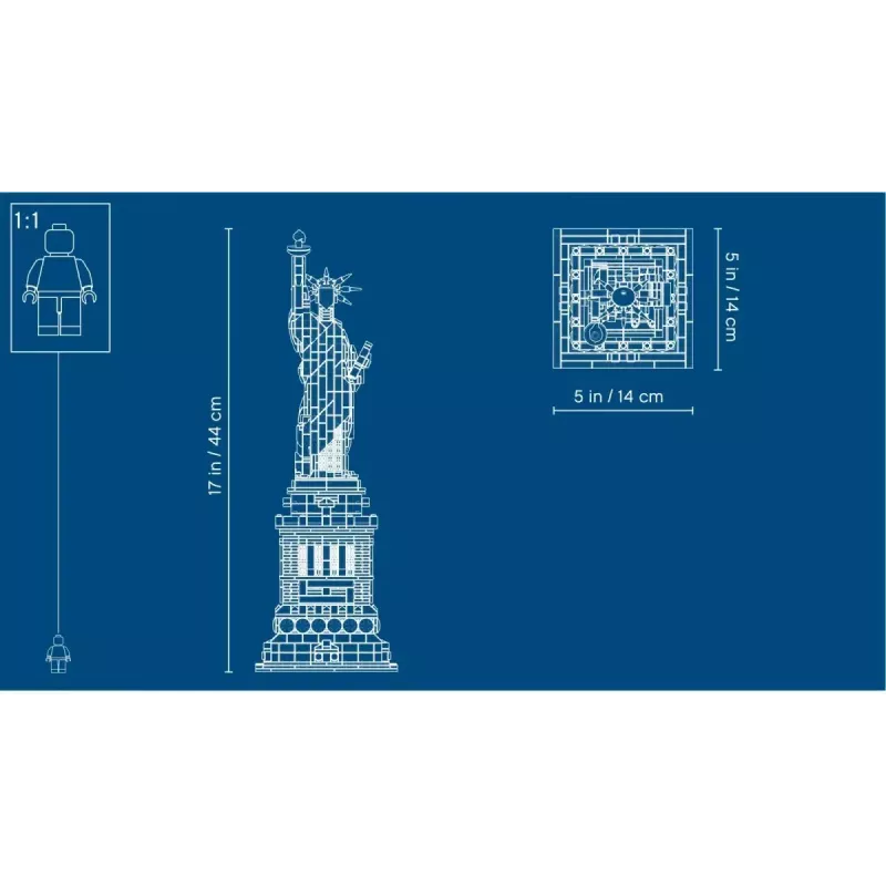 LEGO Architecture Freiheitsstatue 21042 Bauset — 1.685 Teile, detailliertes Modell der Freiheitsstatue