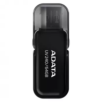 USB-Stick ADATA USB Typ-A 2.0 64 GB UV240, schwarz, Kappendesign