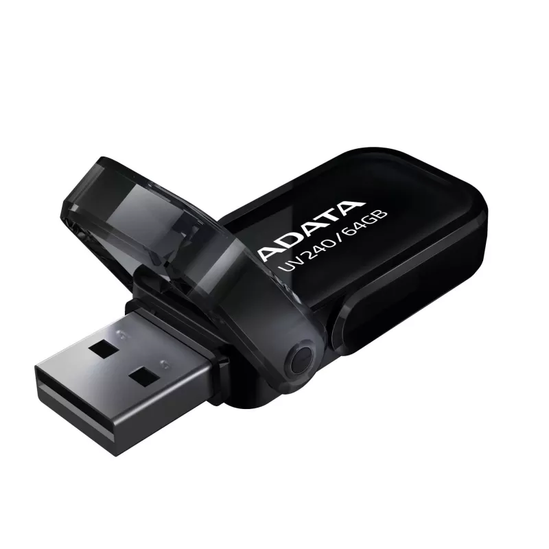 USB-Stick ADATA USB Typ-A 2.0 64 GB UV240, schwarz, Kappendesign