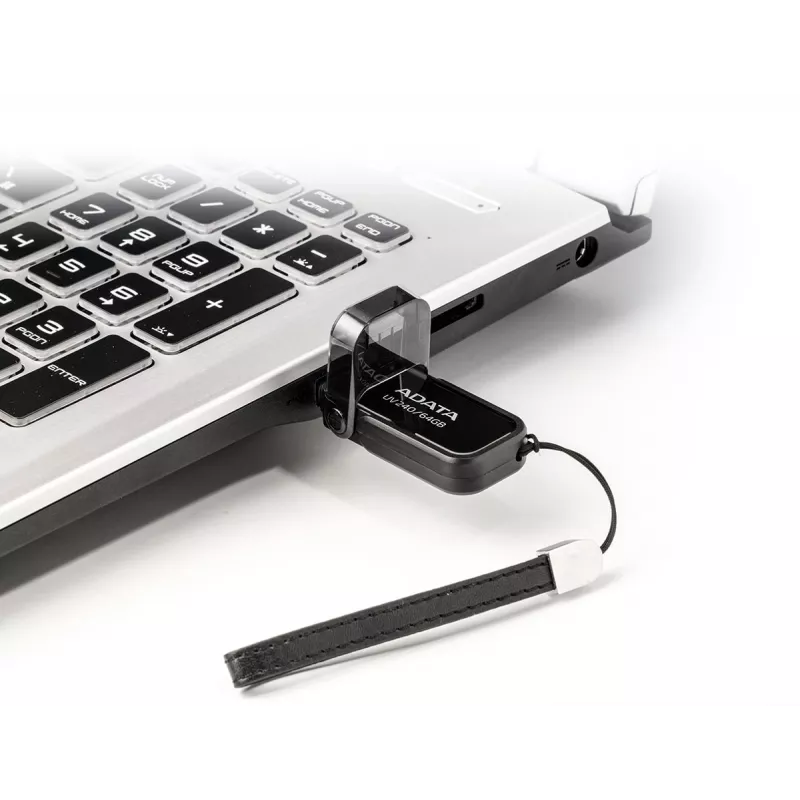 USB-Stick ADATA USB Typ-A 2.0 64 GB UV240, schwarz, Kappendesign
