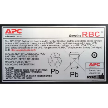 APC Ersatzbatteriepatrone RBC18 (OEM), Versiegelte Bleisäure (VRLA), 2.59 kg, 35.6 x 302.3 x 101.6 mm, 0 - 40 °C, 0 - 95%