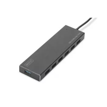 DIGITUS USB 3.0 Hub, 7-Port inkl. 5V/3,5A Netzteil, Aluminiumgehäuse