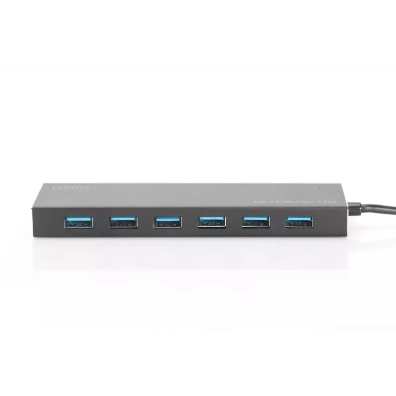 DIGITUS USB 3.0 Hub, 7-Port inkl. 5V/3,5A Netzteil, Aluminiumgehäuse