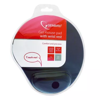 GEMBIRD Mauspad mit Gel-Handgelenkauflage (240 x 220 mm) – Schwarz