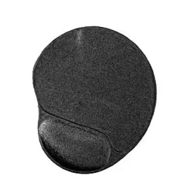 Mauspad GEMBIRD MP-GEL-BK — schwarzes Gummi- und Gel-Pad mit Handgelenkauflage, 220×240 mm