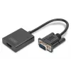 DIGITUS VGA zu HDMI Konverter + Audio (3,5mm) Full HD (1080p), Kabeltyp 15cm schwarz