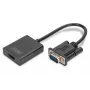 DIGITUS VGA zu HDMI Konverter + Audio (3,5mm) Full HD (1080p), Kabeltyp 15cm schwarz