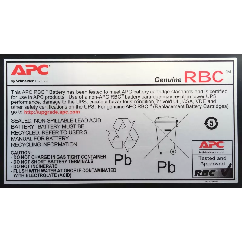 APC Original Batterie-Ersatzkassette RBC32 (OEM), Blei-Säure (VRLA), 5,33 kg, 149 x 64 x 197 mm, 0 – 40 °C, 0 – 95 %