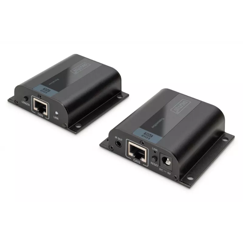 DIGITUS HDMI Extender Set, 50 m über Netzwerkkabel (CAT6/6a/7), EDID, 1x HDMI Loop-Out, FHD 1080p