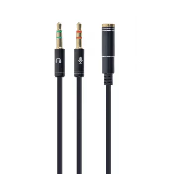 Audio-Adapter Gembird CCA-418M 3,5 mm Buchse auf 2×3,5 mm Stecker, 0,2 m, schwarz