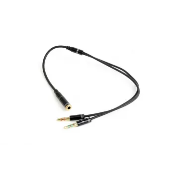 Audio-Adapter Gembird CCA-418M 3,5 mm Buchse auf 2×3,5 mm Stecker, 0,2 m, schwarz
