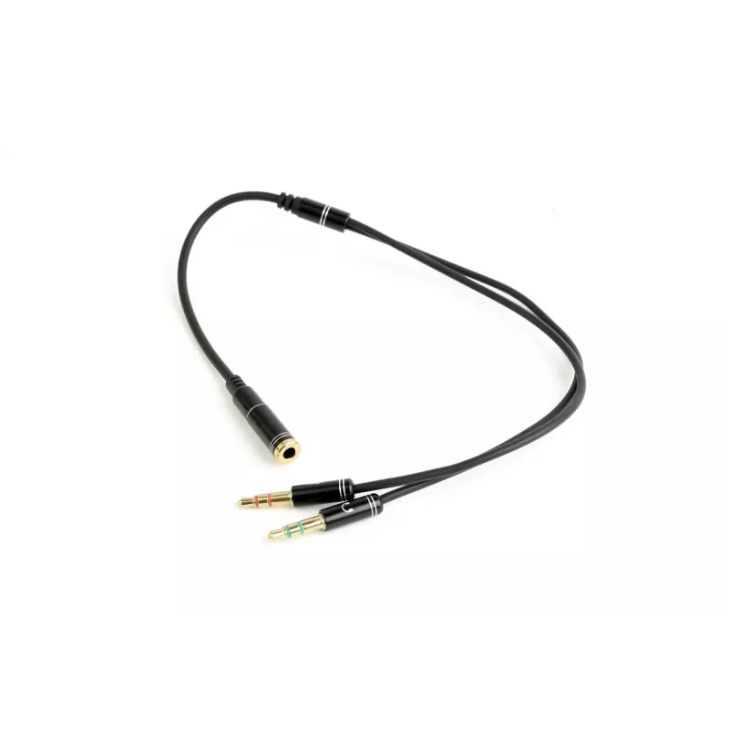 Audio-Adapter Gembird CCA-418M 3,5 mm Buchse auf 2×3,5 mm Stecker, 0,2 m, schwarz
