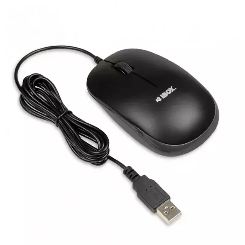 Kabelgebundenes Tastatur-Maus-Set IBOX IKMS606 — Full-Size-QWERTY-UK-Englisch-Tastatur, USB, schwarz, Maus 800 DPI