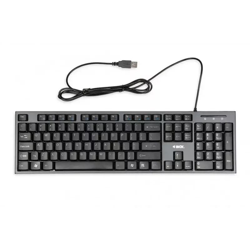 Kabelgebundenes Tastatur-Maus-Set IBOX IKMS606 — Full-Size-QWERTY-UK-Englisch-Tastatur, USB, schwarz, Maus 800 DPI