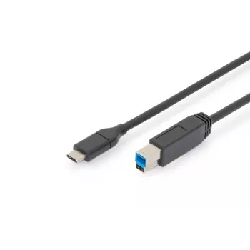 DIGITUS ASSMANN USB Typ-C Verbindungskabel, Typ C auf B M/M, 2m 3A, 5GB Version schwarz
