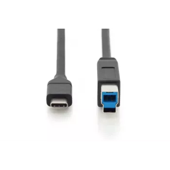 DIGITUS ASSMANN USB Typ-C Verbindungskabel, Typ C auf B M/M, 2m 3A, 5GB Version schwarz