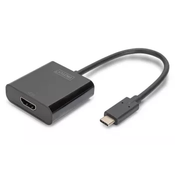 DIGITUS USB Type-C auf HDMI Adapter, 4K/30Hz Kabellänge: 20cm schwarz
