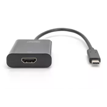 DIGITUS USB Type-C auf HDMI Adapter, 4K/30Hz Kabellänge: 20cm schwarz