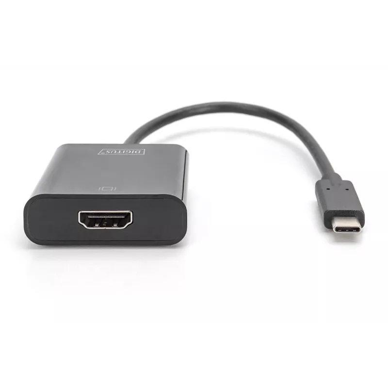 DIGITUS USB Type-C auf HDMI Adapter, 4K/30Hz Kabellänge: 20cm schwarz