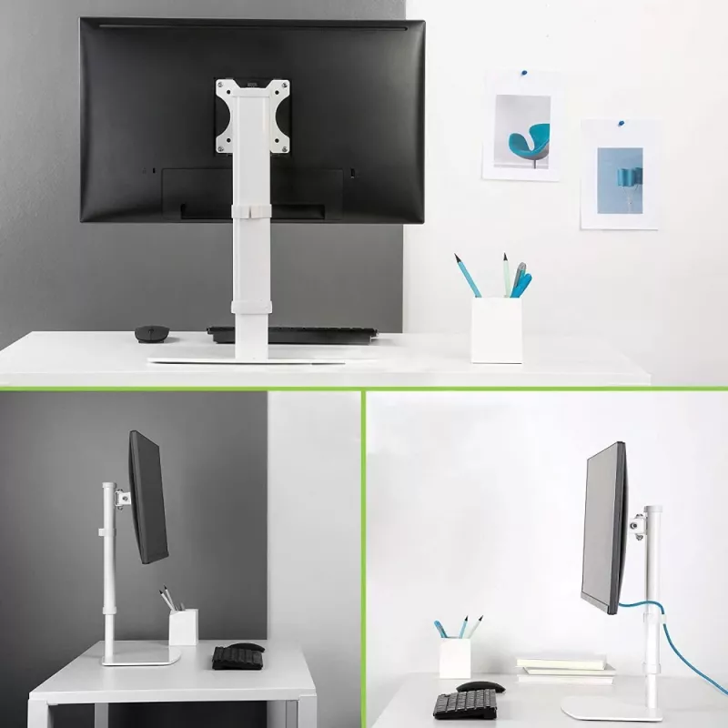 Techly ICA-LCD 260 Monitorhalterung / Ständer 68,6 cm (27 Zoll) Schreibtisch Weiß