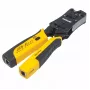 Intellinet Universal Modular Plug Crimping Tool and Kabel Tester, 2-in-1 Crimper and Kabel Tester: Cuts, Strips, Terminates and Tests, RJ45/RJ11/RJ12/RJ22