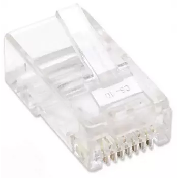 Intellinet RJ45 Modularstecker, Cat5e, UTP, 3-zackig, für Volldraht, 15 µ vergoldete Kontakte, 100er-Pack