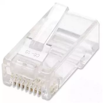 Intellinet RJ45 Modularstecker, Cat5e, UTP, 3-zackig, für Volldraht, 15 µ vergoldete Kontakte, 100er-Pack