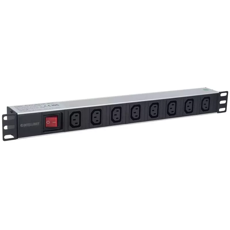 Intellinet 19 Zoll 1U Rackmount 8-fach C13 Power Distribution Unit (PDU) mit abnehmbarem Netzkabel und rückseitigem C20 Eingang